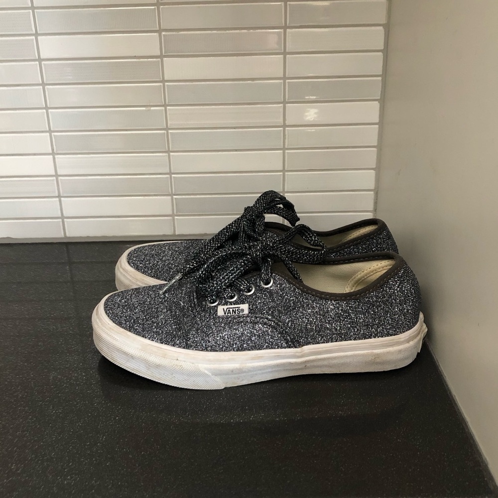 Vans kids silver lace up sneakers - Picture 1 of 8